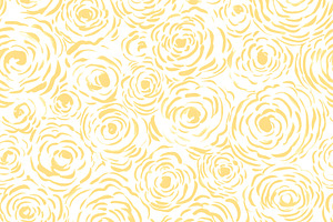 Seamless pattern with yellow hand drawn floral roses on white background for te, a Pattern Graphic by Studio ANNA