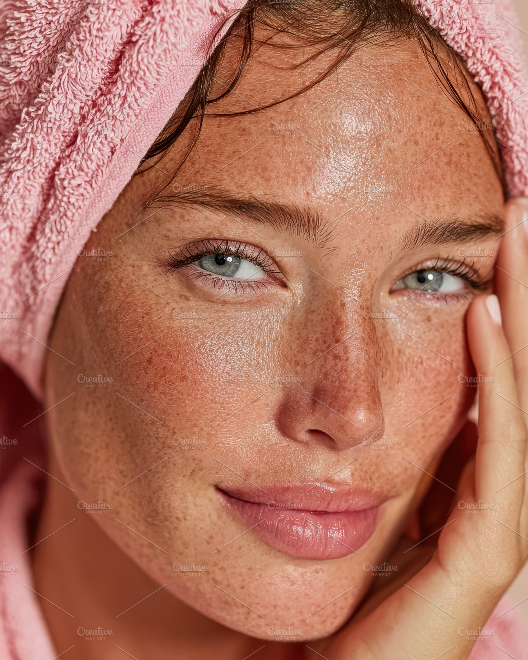 Natural beauty portrait of a woman with freckles, a Person Photo by AlyaAnd