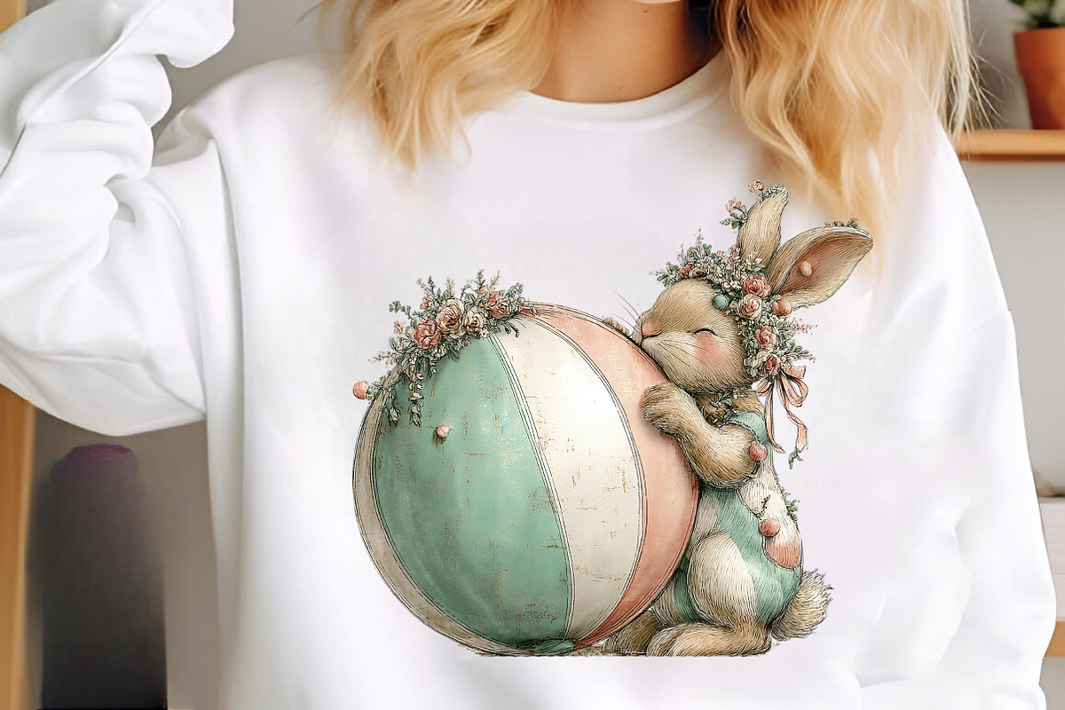 Whimsical summer bunny clipart, an Illustration by SinaCreation (Photo 7 of 11)