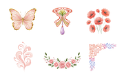 Watercolor Art Nouveau Clipart, a Decorative Illustration by BerryPieArt (Thumbnail 4 of 4)