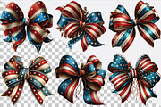 Patriotic USA Bow Clipart Bundle, an Illustration by SVGArt (Thumbnail 5 of 9)
