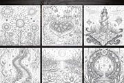 Alien Botanical Garden Coloring Page, a Brochure Template by LA Design (Thumbnail 3 of 10)