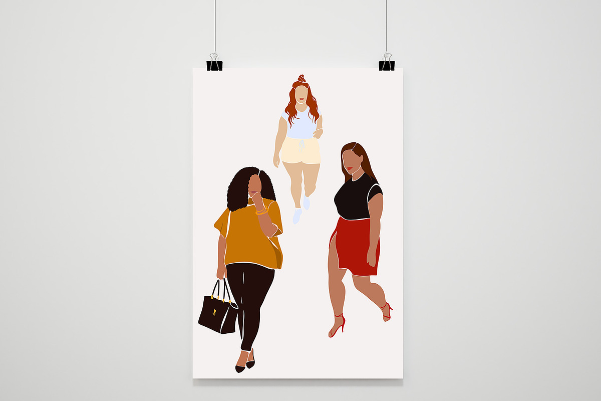 CURVY GIRLS & FLOWERS LINE ART, an Illustration by ArtOLB (Photo 11 of 11)