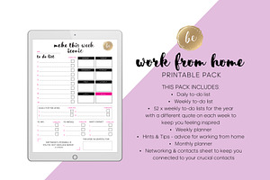 Work From Home - Printable Planner