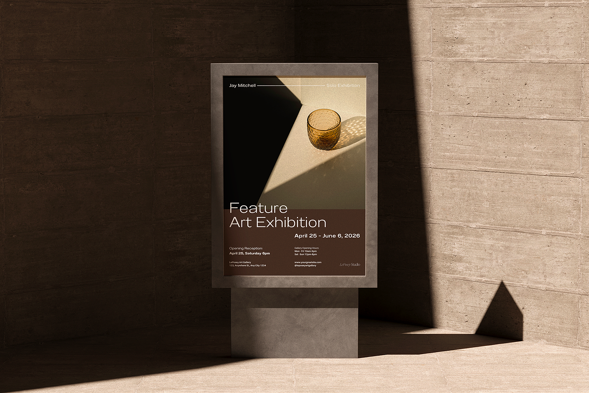 Minimal Exhibition Poster Template, a Poster Template by LePosey Studio (Photo 2 of 9)