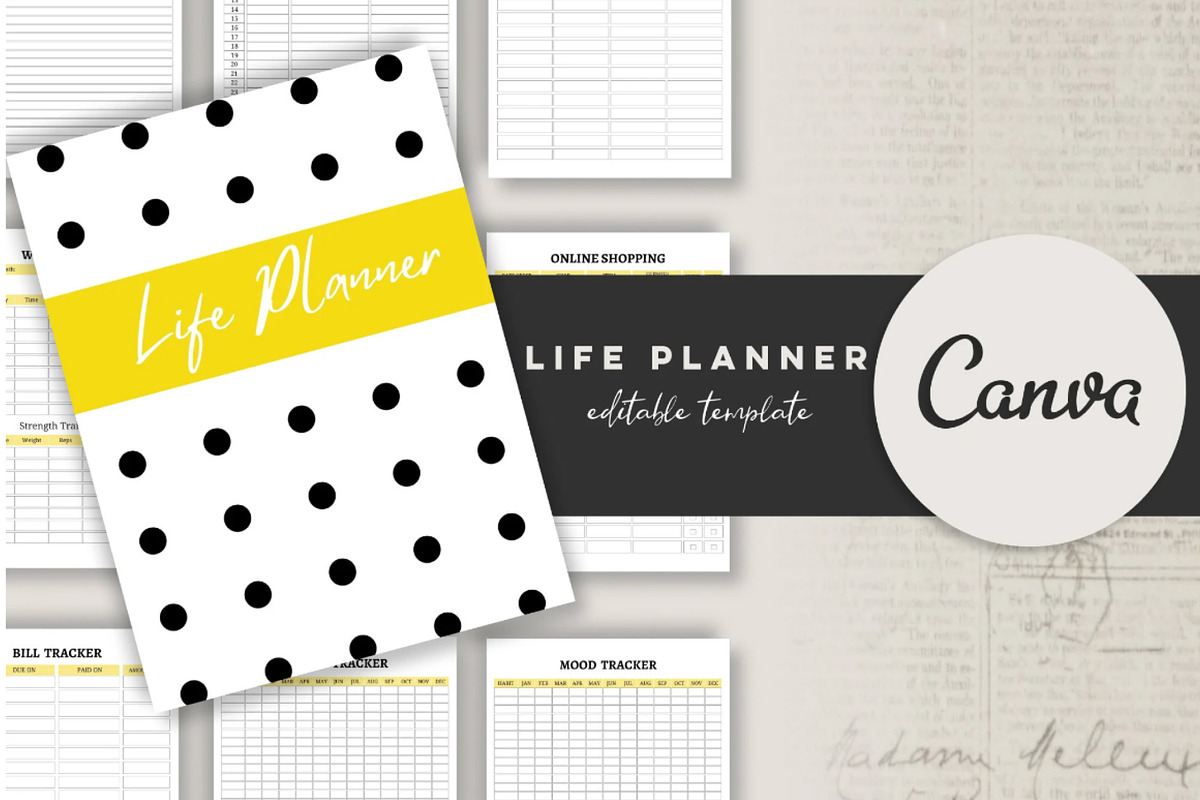 Printable Life Planner Template, a Stationery Template by Design House (Photo 1 of 9)