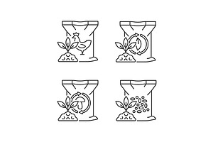 Byproduct Fertilizers Linear Icons