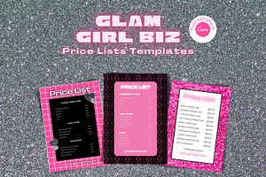 Glam Girl Biz Price Lists Templates, a Marketing Template by Hell Yeah Designs