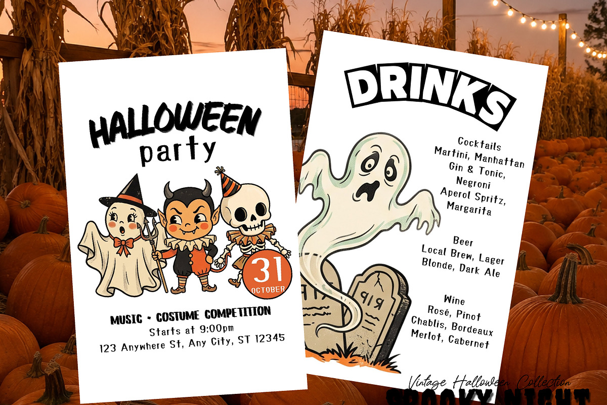 Spooky Night PNG Vintage Collection, a Seasonal Illustration by DreamoraArt (Photo 6 of 9)