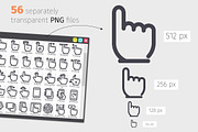 Gesture Line Icons Set, an Outline Icon by Voysla's Shop (Thumbnail 3 of 4)