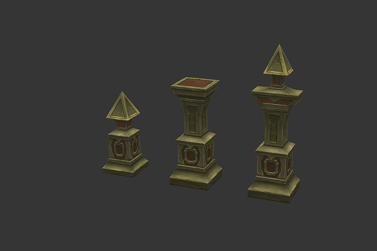 Low Poly Pillar Set, an Architecture 3D Model by 3Dfancy