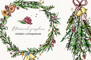 Ink & Watercolor Wreaths, a Texture Illustration by Chelsea Bromley (Thumbnail 4 of 6)