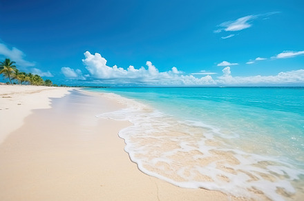 Background of a caribbean beach. Generative AI, a Nature Photo by OSORIOartist