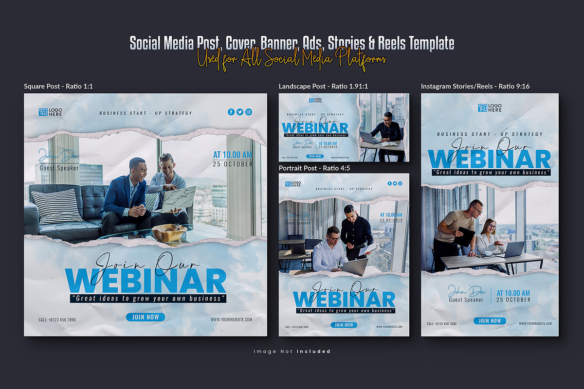 Webinar Social Media Template Bundle, a Social Media Template by Creative_View (Photo 4 of 8)