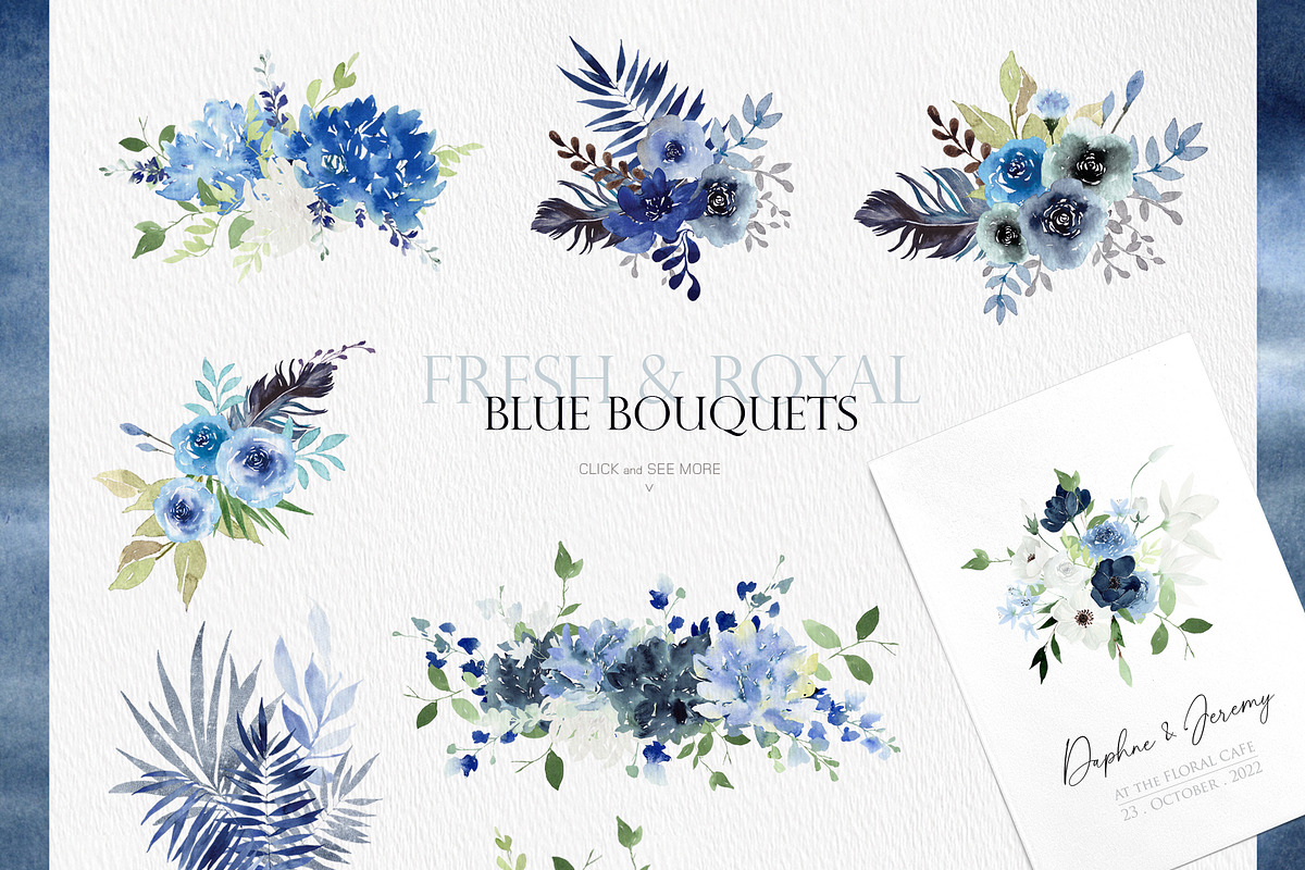 Watercolor Bundle - Blue Collection, an Illustration by Beigetime (Photo 5 of 8)