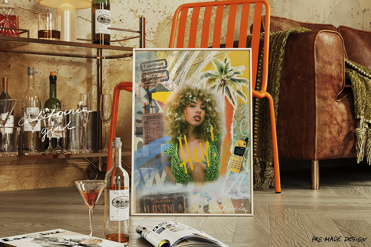 Cali Vibes: Mixed Media Collage Set, an Object Graphic by lerinartstudio (Photo 5 of 13)