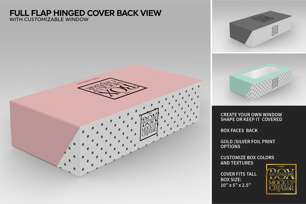 Rectangular Box Mock Up Creator, a Packaging Mockup by INCDesign
