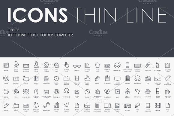 Office Thinline Icons