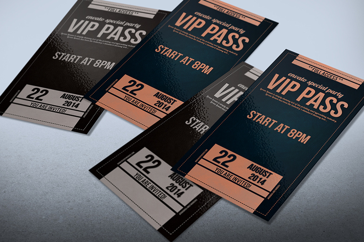 Elegant leather style VIP PASS card, a Card Template by Tzochko (Photo 2 of 3)