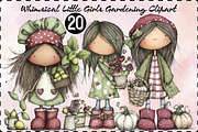 Whimsical Little Girls Gardening C, an Empty State Illustration by SVGArt (Thumbnail 1 of 9)