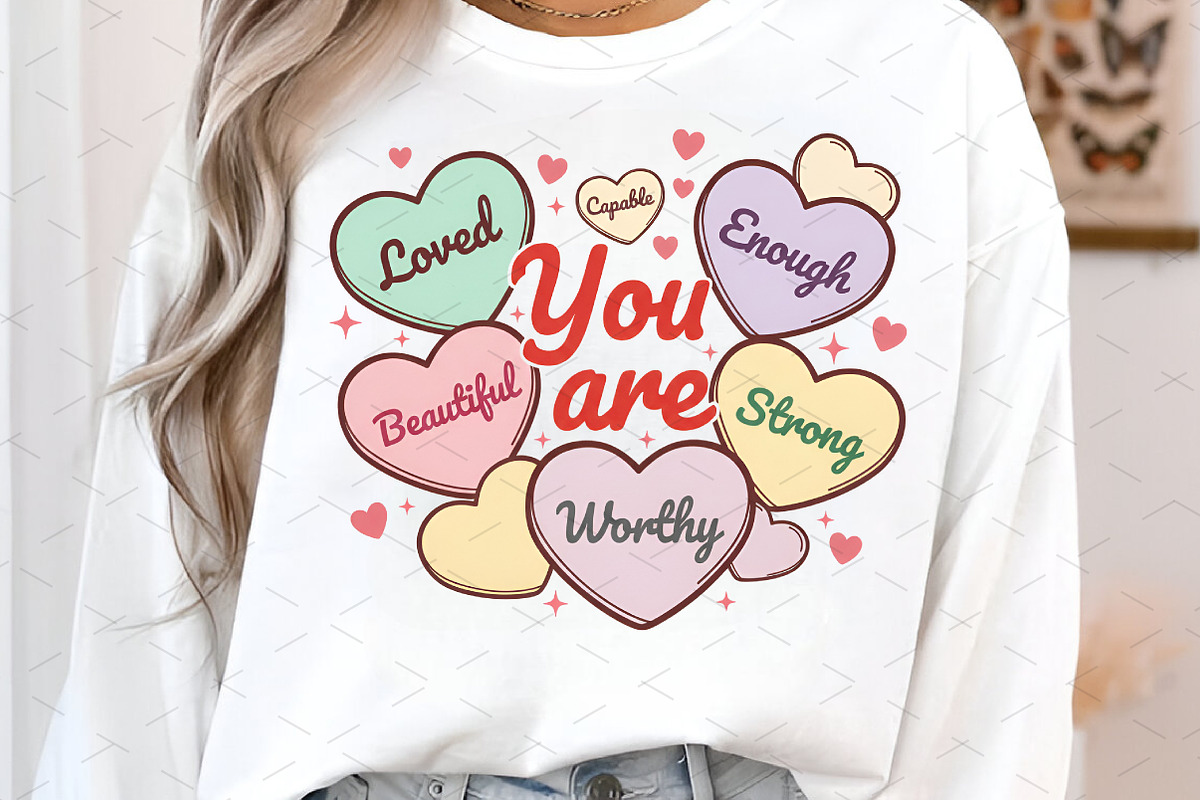 Retro Valentine, You Are Enough PNG, an Illustration by Libby Wishes (Photo 5 of 8)