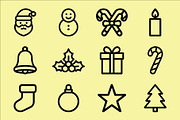 Christmas Icons Vector, an Outline Icon by Vectorium Studio (Thumbnail 1 of 2)
