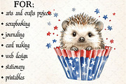 Patriotic Hedgehog PNG Clipart, an Illustration by Libby Wishes (Thumbnail 4 of 6)