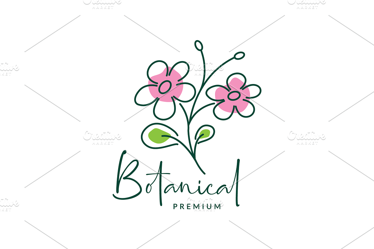 flower feminine line art colorful lo, a Branding & Logo Template by devastd