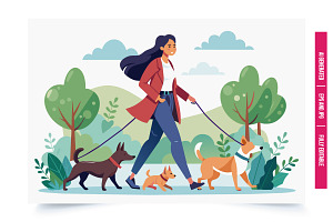 An illustration of a woman walking t, an Illustration by Tanuart