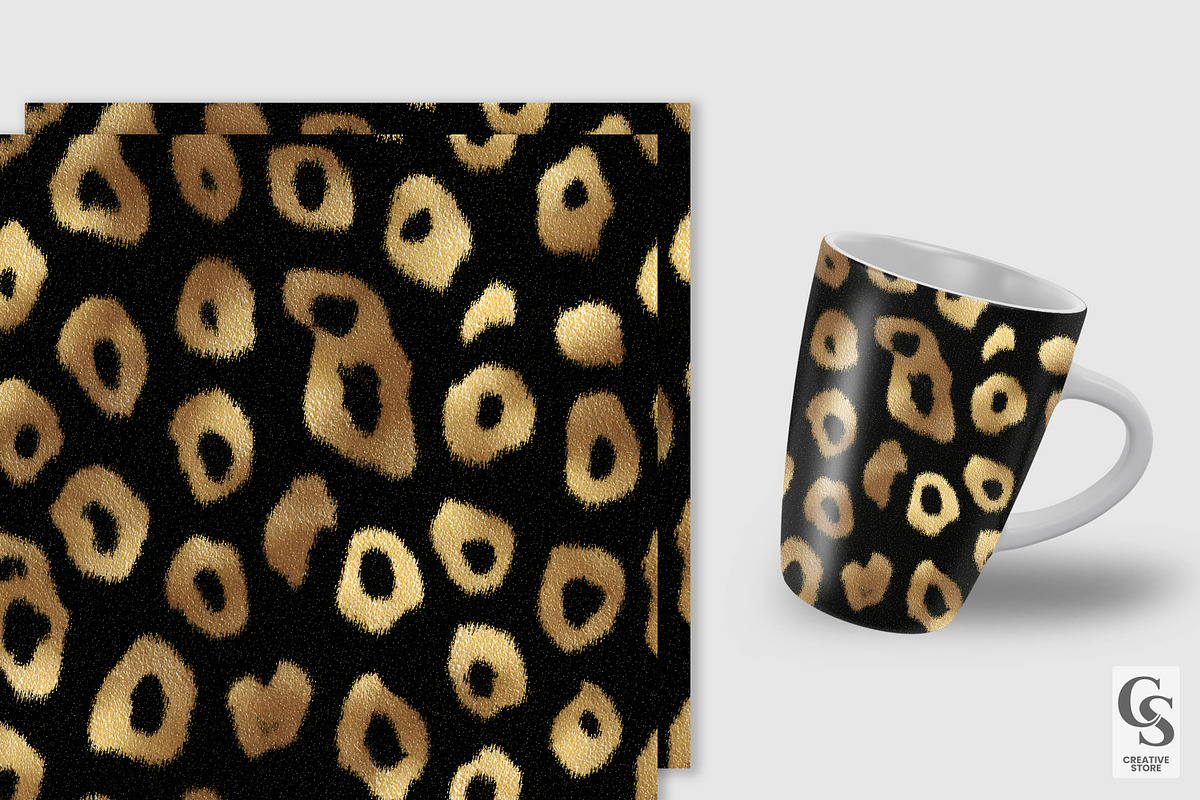 Black & Gold Leopard Print Patterns, a Pattern Graphic by Creative Store (Photo 2 of 5)