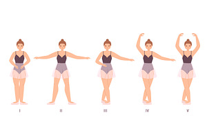 Basic ballet position. Young girl, a Graphic by Valerie Bodnar
