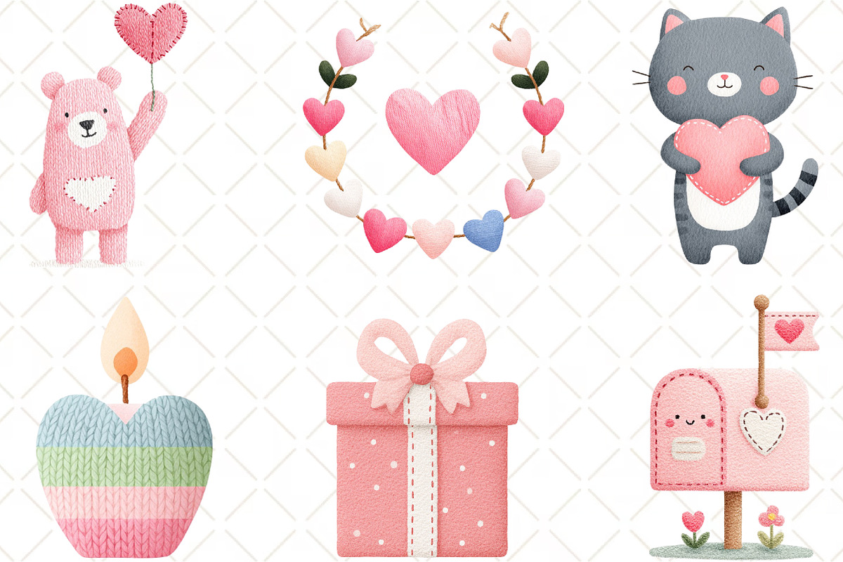 Faux Yarn Valentine Sublimation, an Illustration by Black Bird Studio (Photo 5 of 6)
