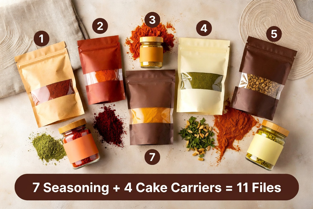 Food Bakery Seasoning Package Mockup, a Packaging Mockup by Dreamanart (Photo 2 of 3)