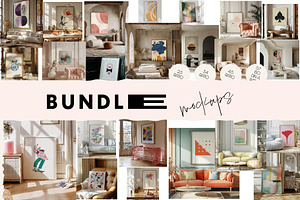 BUNDLE Interior Scene Frame Mockups