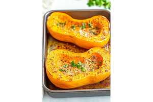 Roasted butternut squash with herbs, a Food & Drink Photo by Lermont51