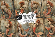 Red Mermaid, Grunge Collage Pages, a Person Illustration by Digital Art Mahdiseño (Thumbnail 1 of 11)