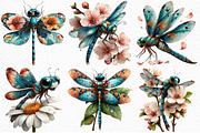 Whimsical Spring Dragonfly Clipart, an Illustration by Craft Nest (Thumbnail 6 of 10)