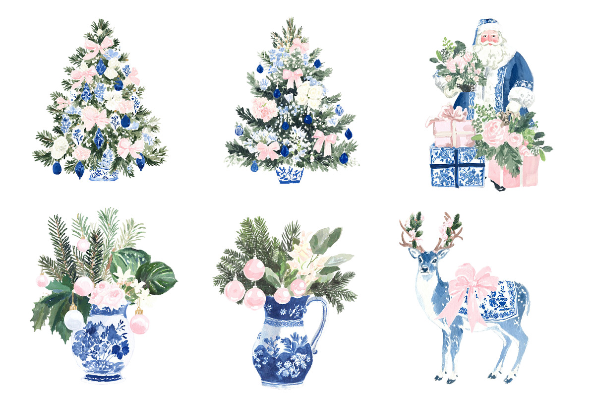 Chinoiserie Christmas Clipart, an Illustration by Designworld (Photo 4 of 4)