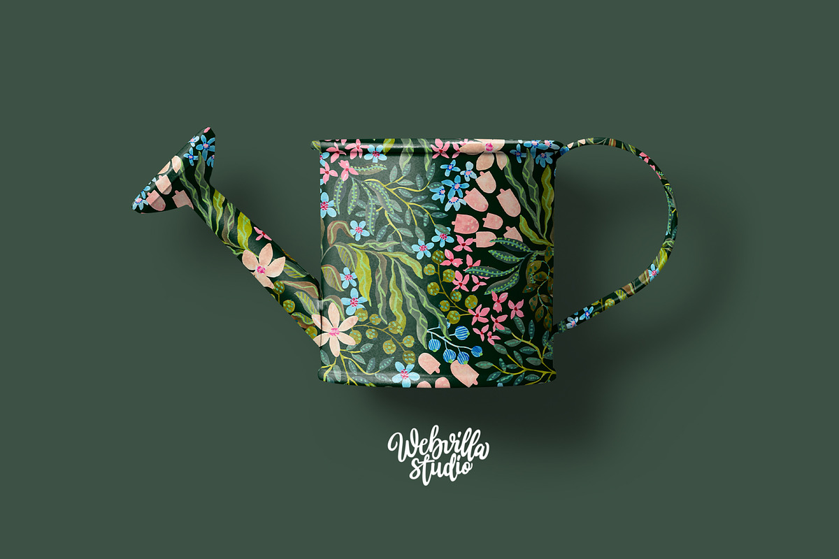 Spring Fantasy Gouache Pattern, a Pattern Graphic by Webvilla Studio