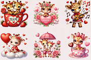 Valentine Cute Giraffe Clipart, a Seasonal Illustration by Craft Nest (Thumbnail 2 of 5)