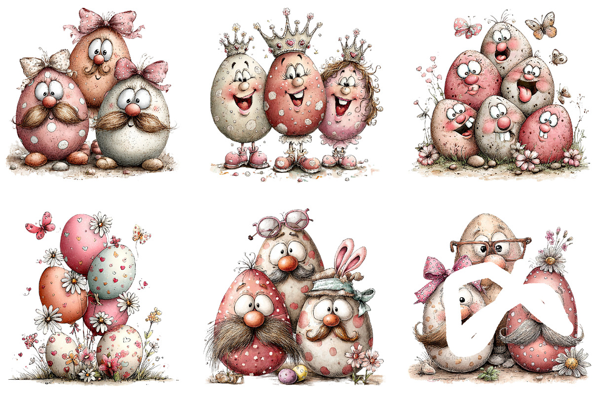 Watercolor Easter Kids Clipart, an Illustration by CraftArtStudio (Photo 2 of 6)