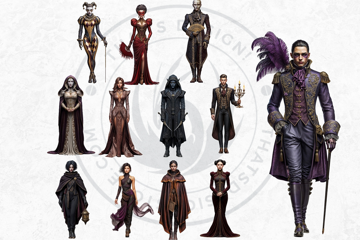Obsidian Opera Characters Cliparts, a Person Illustration by ThatsDesignArt (Photo 10 of 13)
