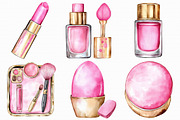 Watercolor Pink Make up Clipart, an Illustration by Libby Wishes (Thumbnail 3 of 5)