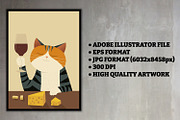 Cats Drinking Wine, an Animal Illustration by Cool Worker (Thumbnail 5 of 9)