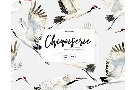 Large bird seamless pattern, a Pattern Graphic by Milatoo