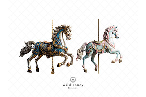 Carousel Horse Overlays, PNGs