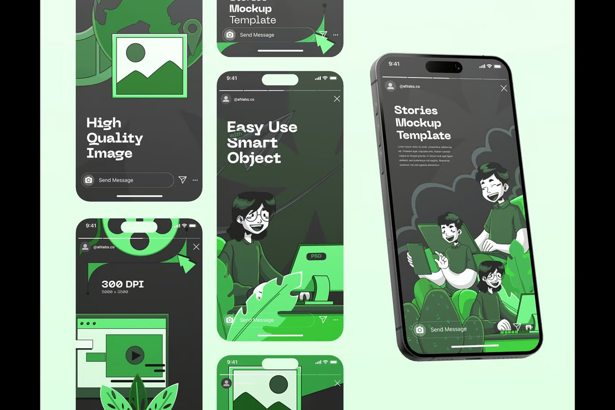 Instagram Stories Mockup, an Advertising Mockup by Se٧enStudio (Photo 2 of 3)