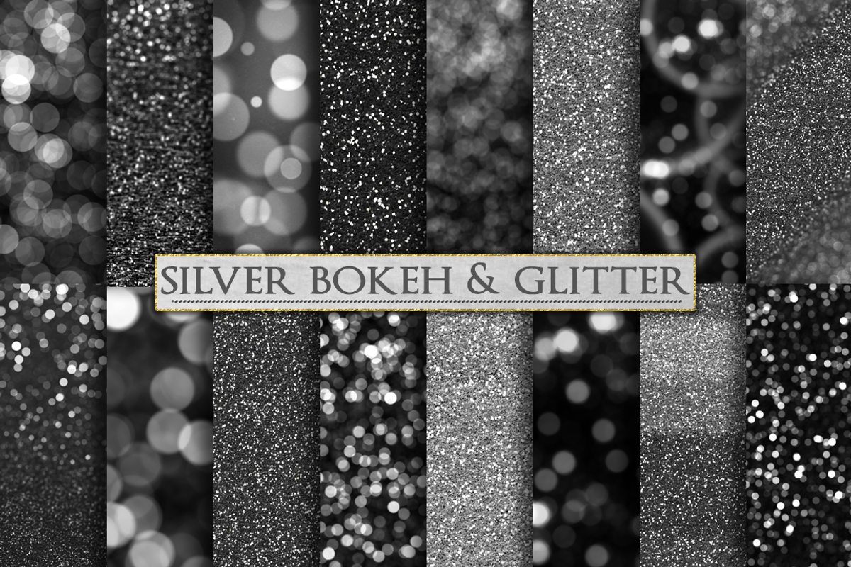Silver Glitter and Bokeh Backdrops, a Texture Graphic by Paper Element (Photo 1 of 3)
