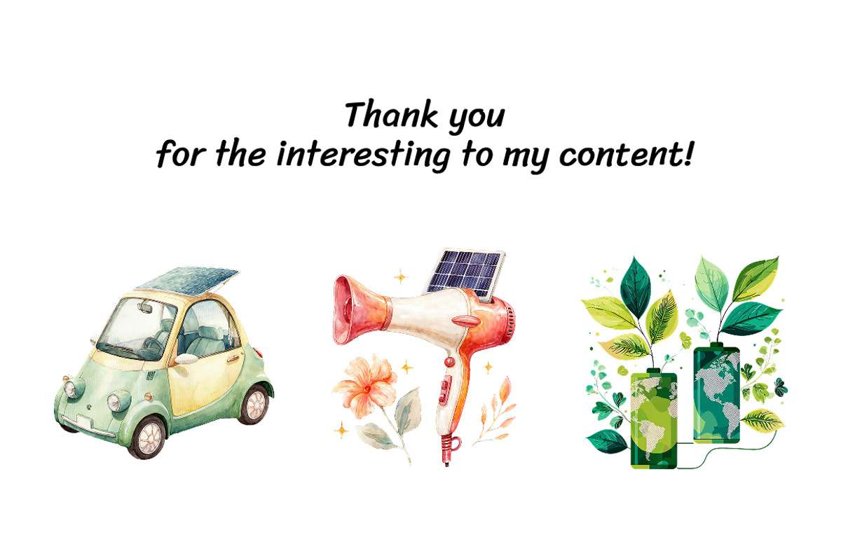 Watercolor Eco Energy Clipart Bundle, a Technology Illustration by InkyQueenArt (Photo 5 of 5)