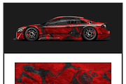 Retro Racing Car Graphic Set, a Transportation Illustration by CarWrap design (Thumbnail 1 of 3)